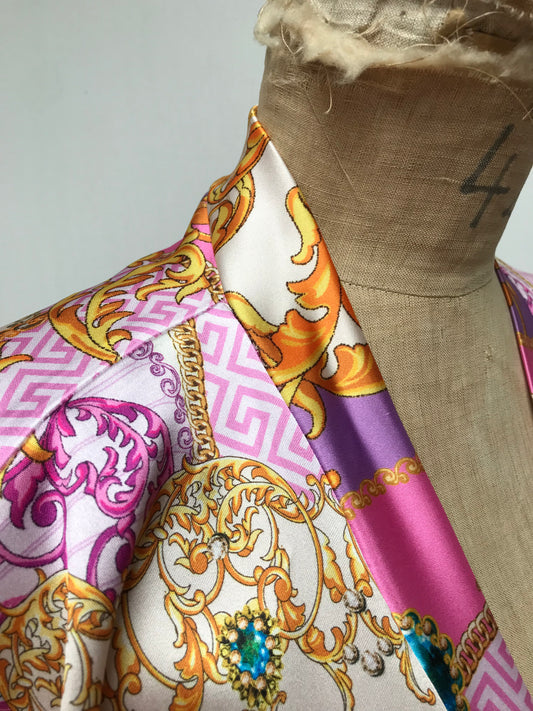 prachtige lange kimono in zomerkleuren onmiddellijk leverbaar