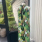 katoenen kleedje Nicky in groene/camel/limoen print