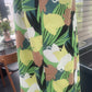 katoenen kleedje Nicky in groene/camel/limoen print