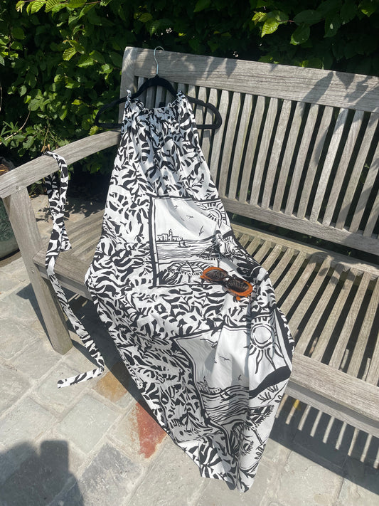 Kleedje Nicky in zwart wit katoen